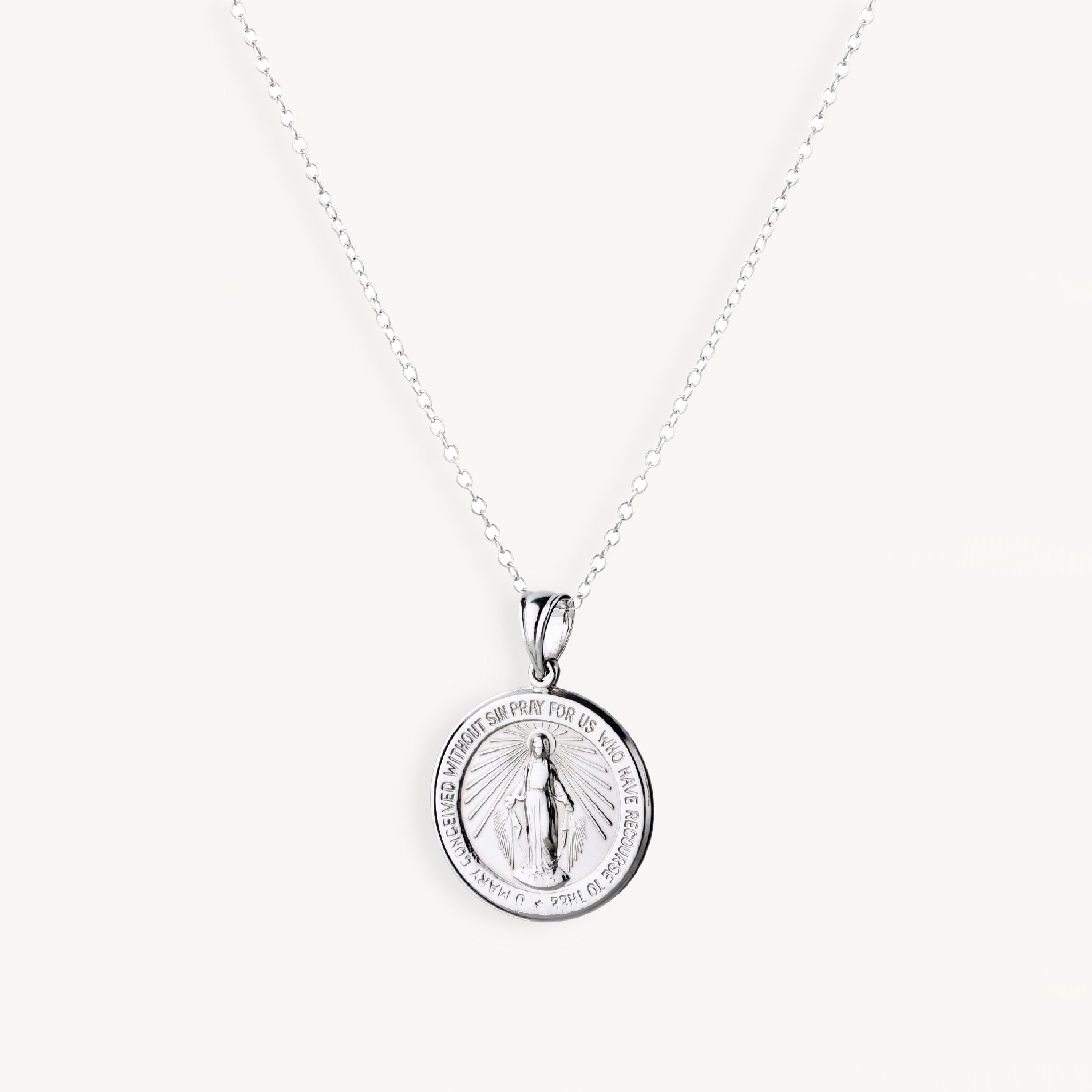 925 STERLING SILVER 20.0 MM SAINT MARY PENDANT
