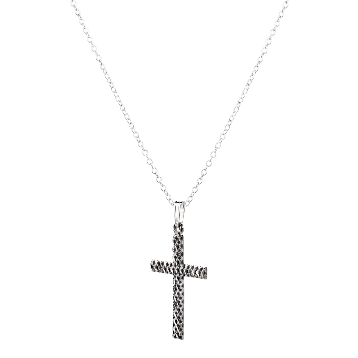 925 STERLING SILVER MESH CROSS PENDANT 25.0 MM