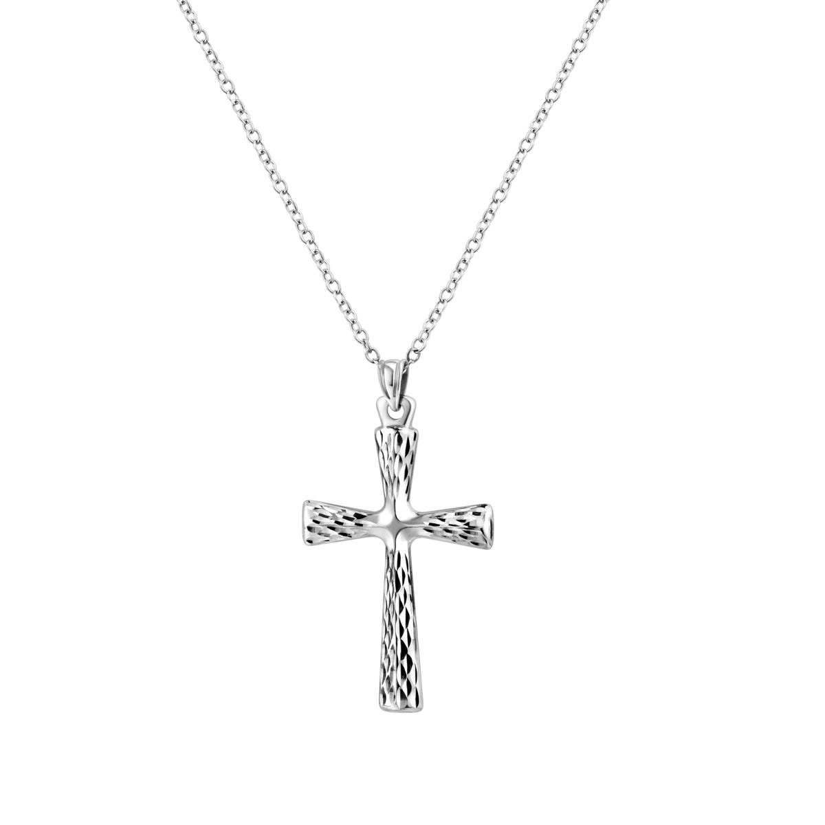925 STERLING SILVER CLASSIC CROSS PENDANT WITH DIAMOND CUT 30.0 MM.