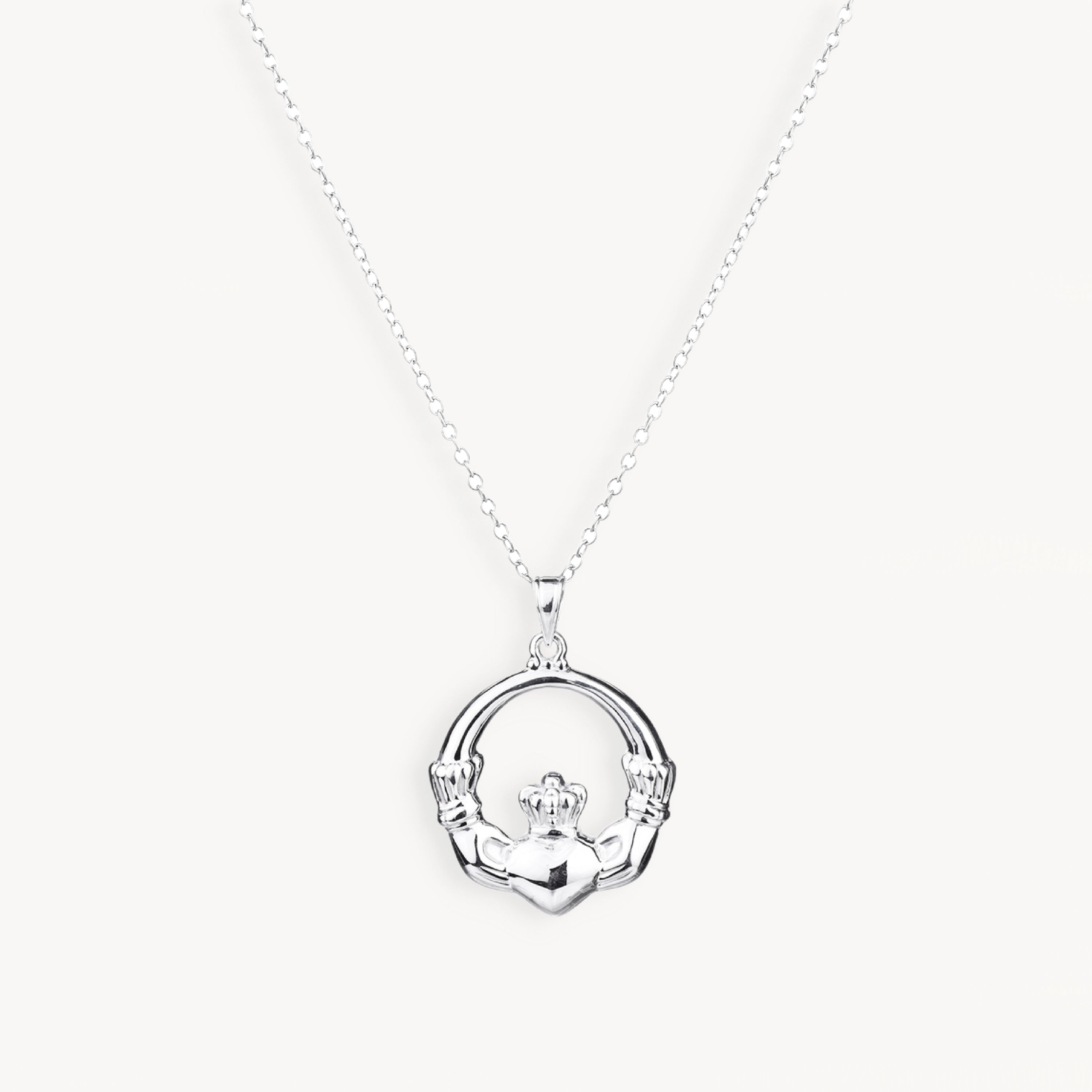 925 STERLING SILVER CLADDAGH PENDANT 25.0 MM