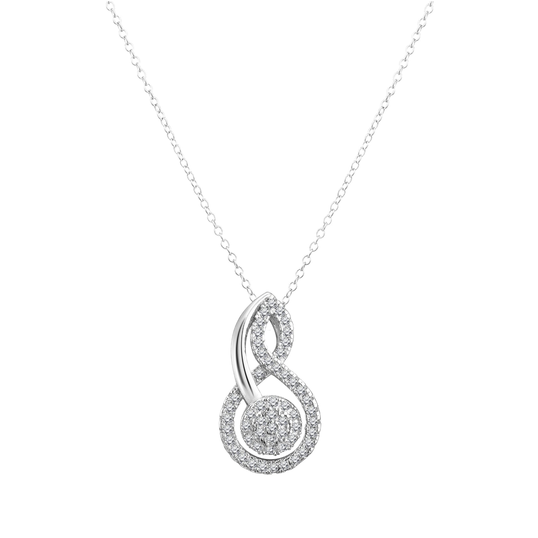 925 STERLING SILVER FANCY SQUASH PAVE PENDANT
