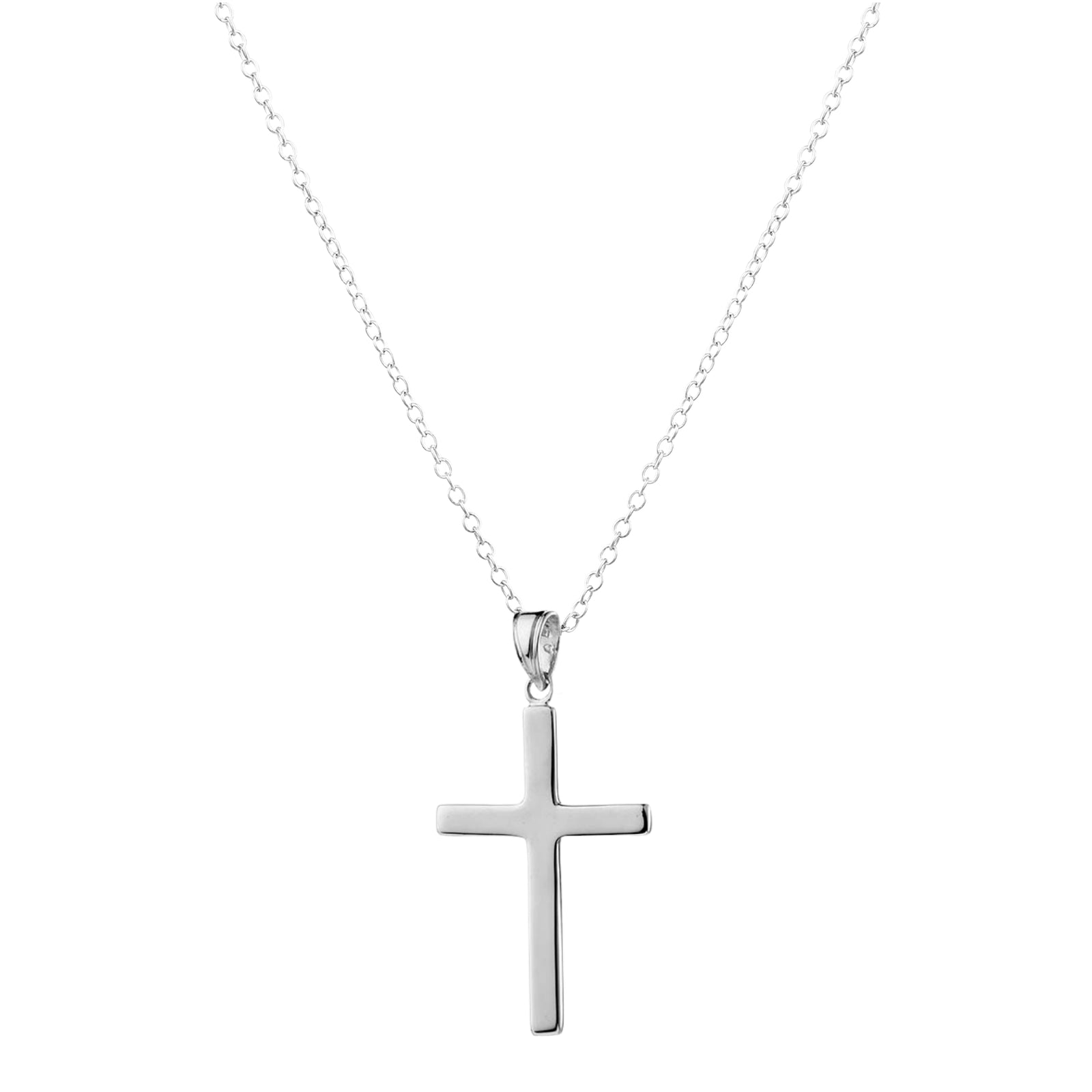 925 STERLING SILVER CLASSIC PLAIN CROSS PENDANT