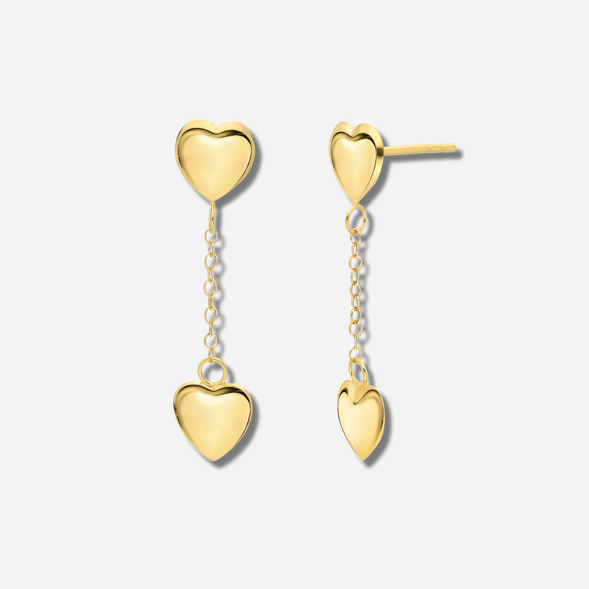 925 STERLING SILVER LIGHT WEIGHT DANGLE HEART EARRINGS