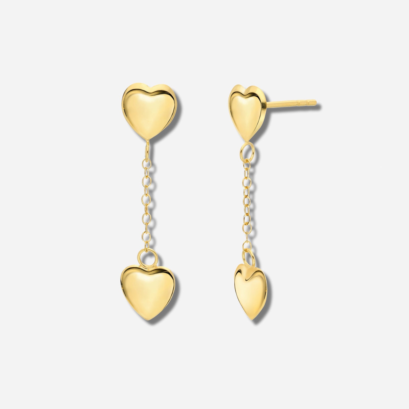 925 STERLING SILVER LIGHT WEIGHT DANGLE HEART EARRINGS