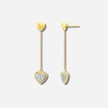 925 STERLING SILVER DANGLED HEART EARRINGS