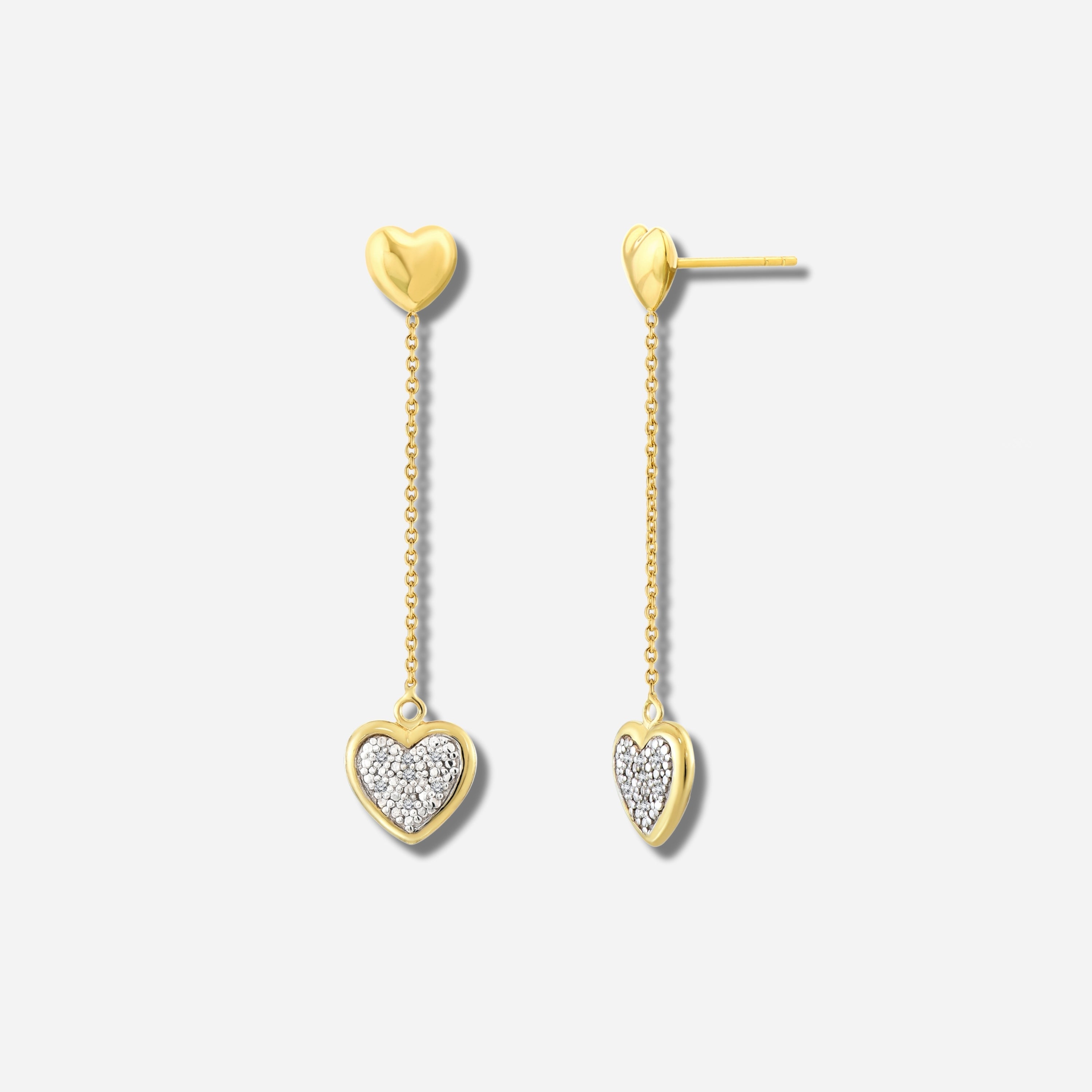 925 STERLING SILVER DANGLED HEART EARRINGS