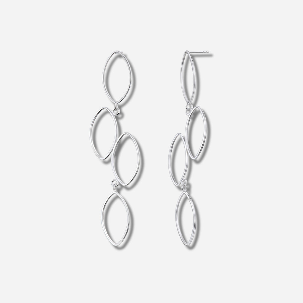 925 STERLING SILVER GEOMETRIC CHANDELIER EARRINGS