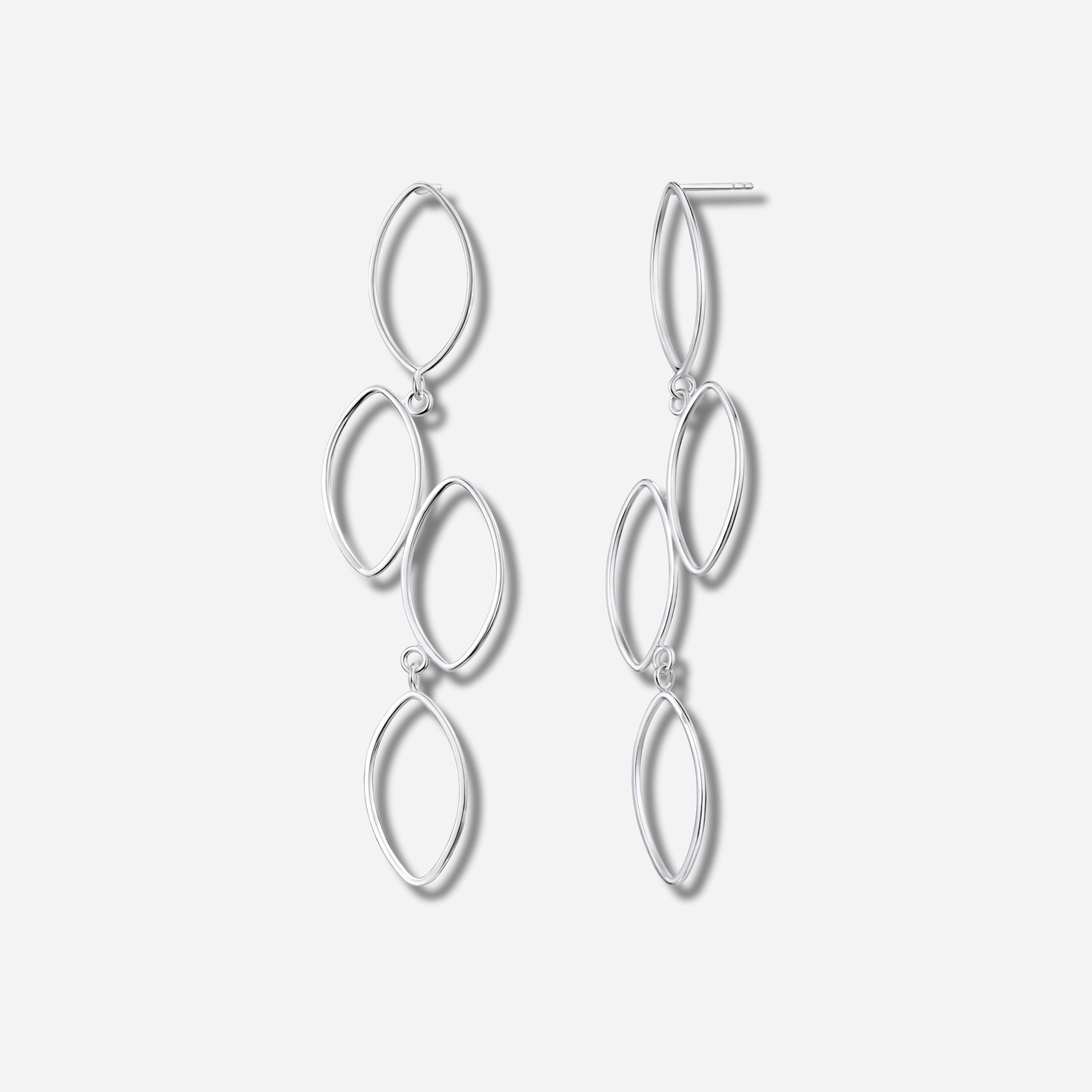 925 STERLING SILVER GEOMETRIC CHANDELIER EARRINGS