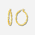 925 STERLING SILVER WITH 14K GOLD PLATED TWISTED HOOP EARRINGS