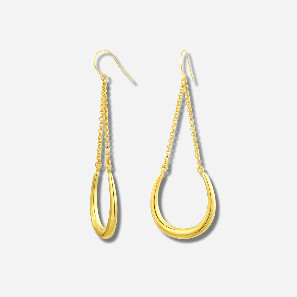 925 STERLING SILVER HORSE SHOE DANGLE EARRINGS