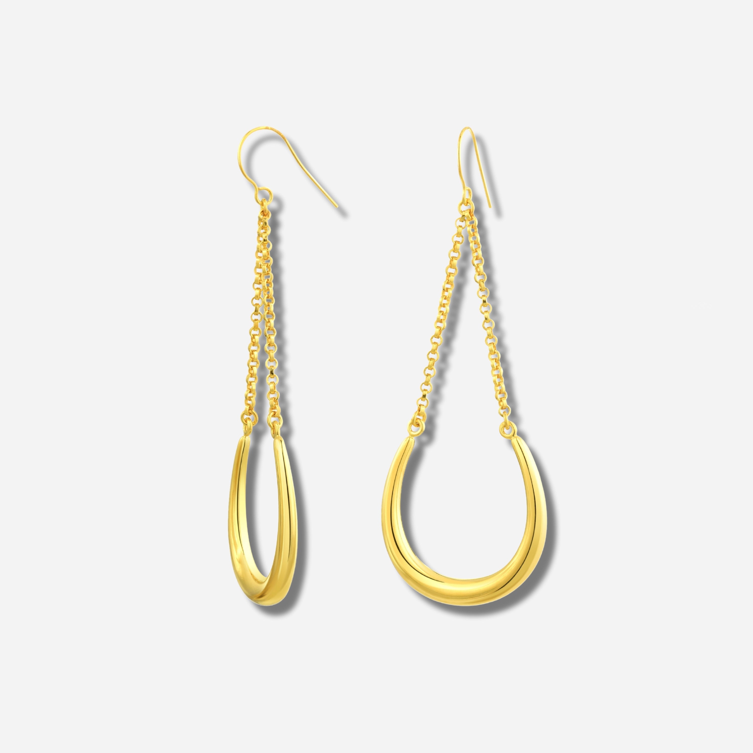 925 STERLING SILVER HORSE SHOE DANGLE EARRINGS
