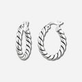 925 STERLING SILVER DOUBLE TUBE HOOP EARRINGS
