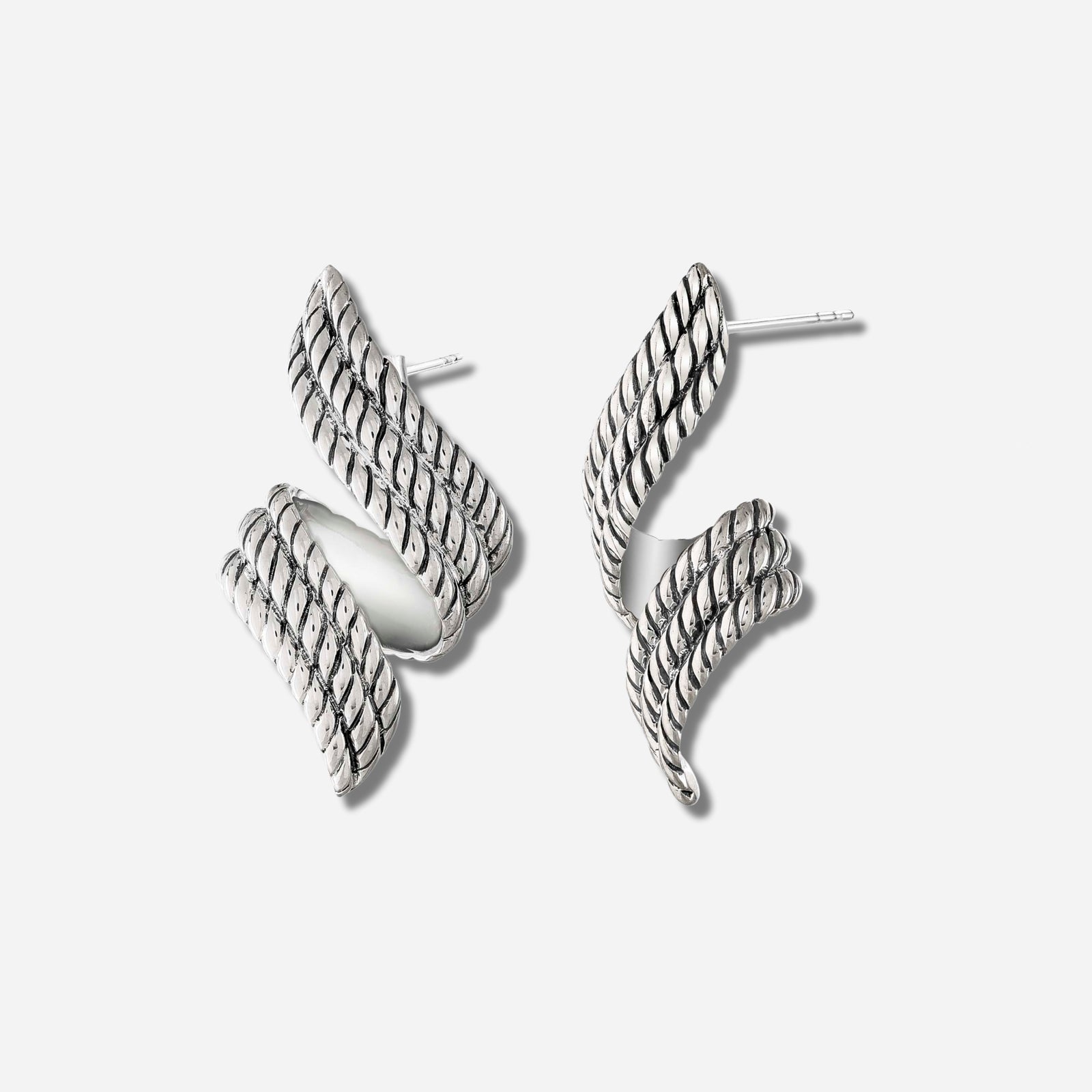 925 STERLING SILVER RIBBON EARRINGS