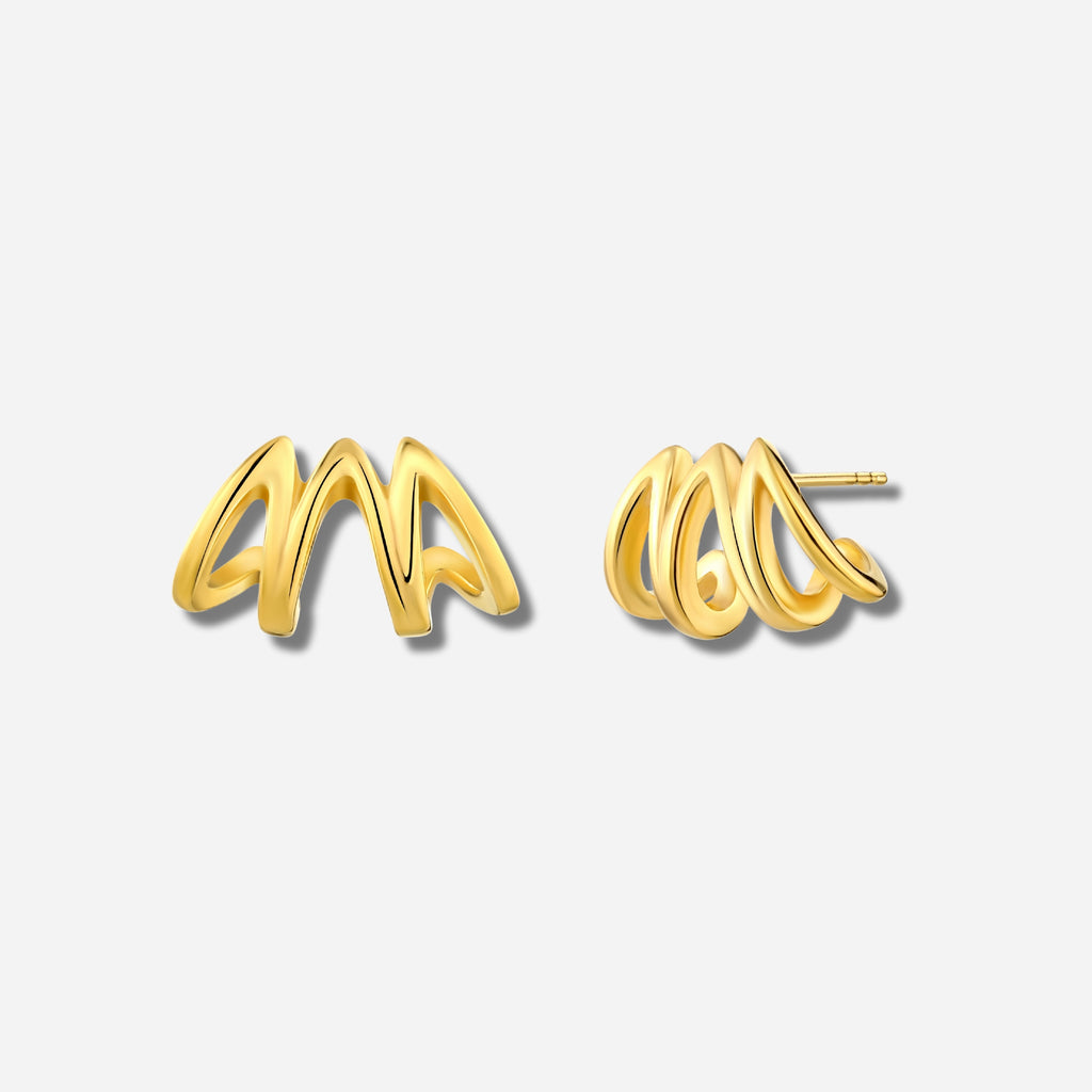 925 STERLING SILVER WITH 14K GOLD PLATED LITTLE CLAW SHAPE EARRINGS