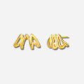 925 STERLING SILVER WITH 14K GOLD PLATED LITTLE CLAW SHAPE EARRINGS