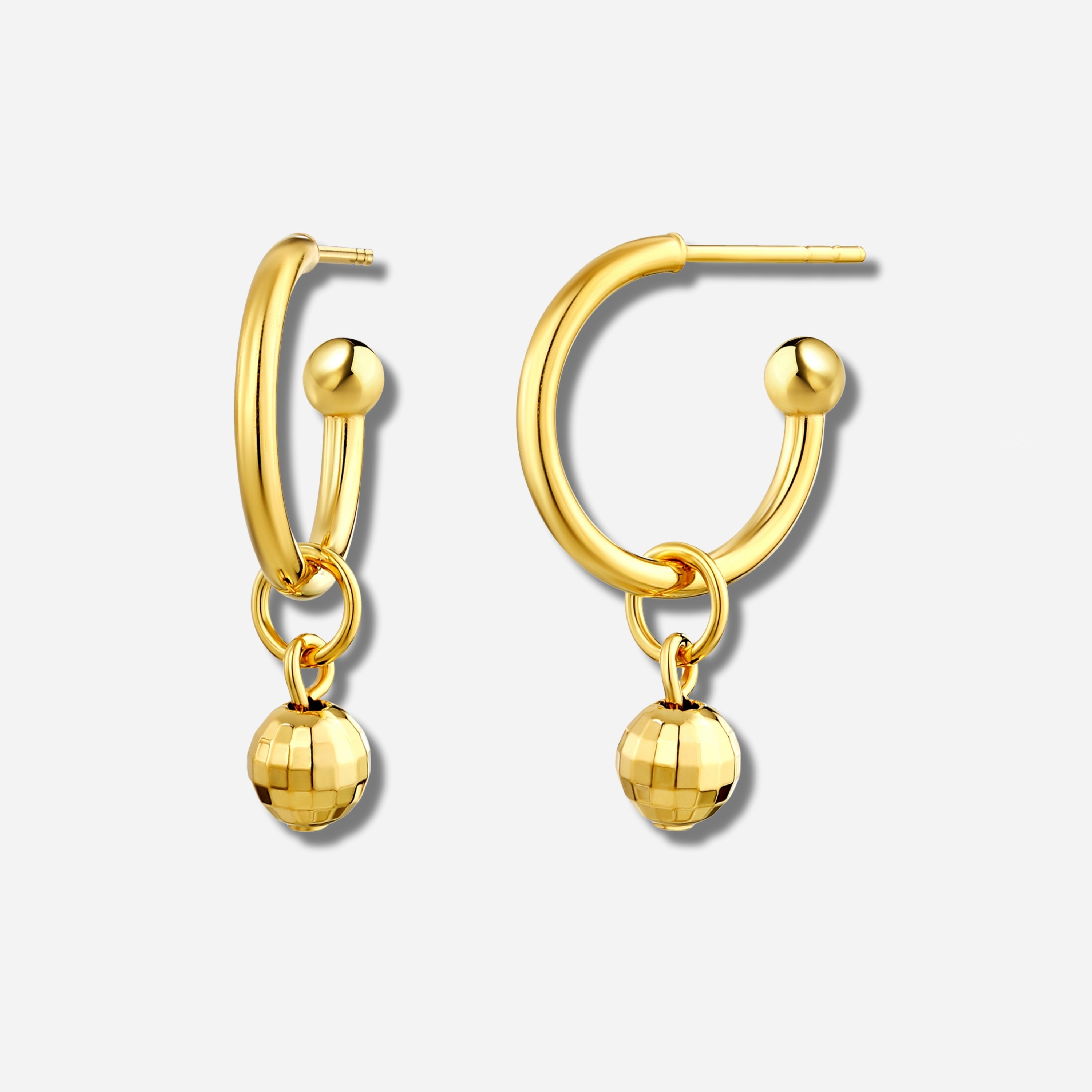 925 STERLING SILVER LIGHT WEIGHT DANGLED C HOOP EARRINGS