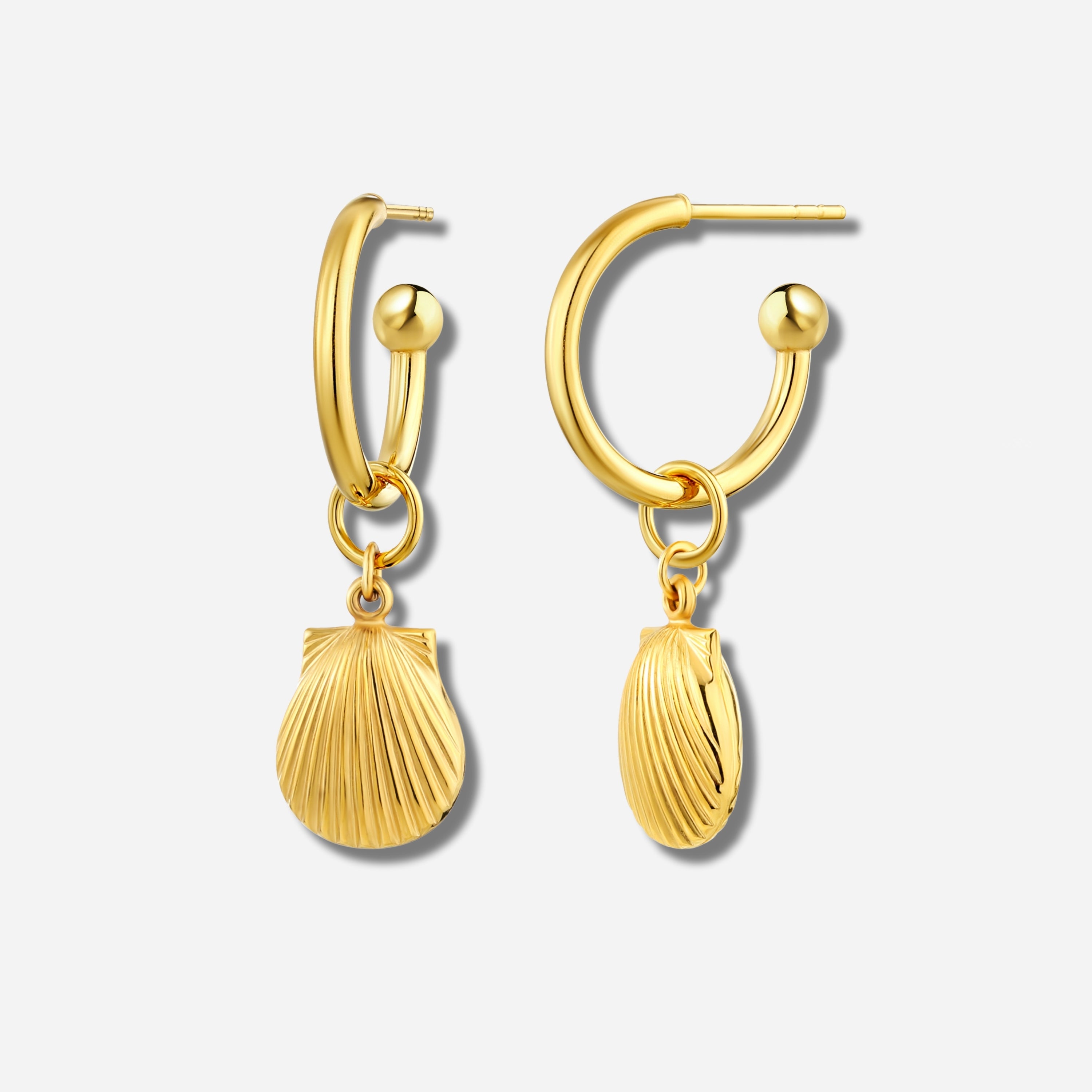 925 STERLING SILVER LIGHT WEIGHT DANGLED C HOOP EARRINGS