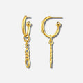 925 STERLING SILVER LIGHT WEIGHT C HOOP DANGLED EARRINGS
