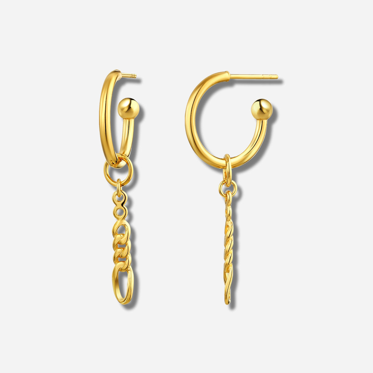 925 STERLING SILVER LIGHT WEIGHT C HOOP DANGLED EARRINGS