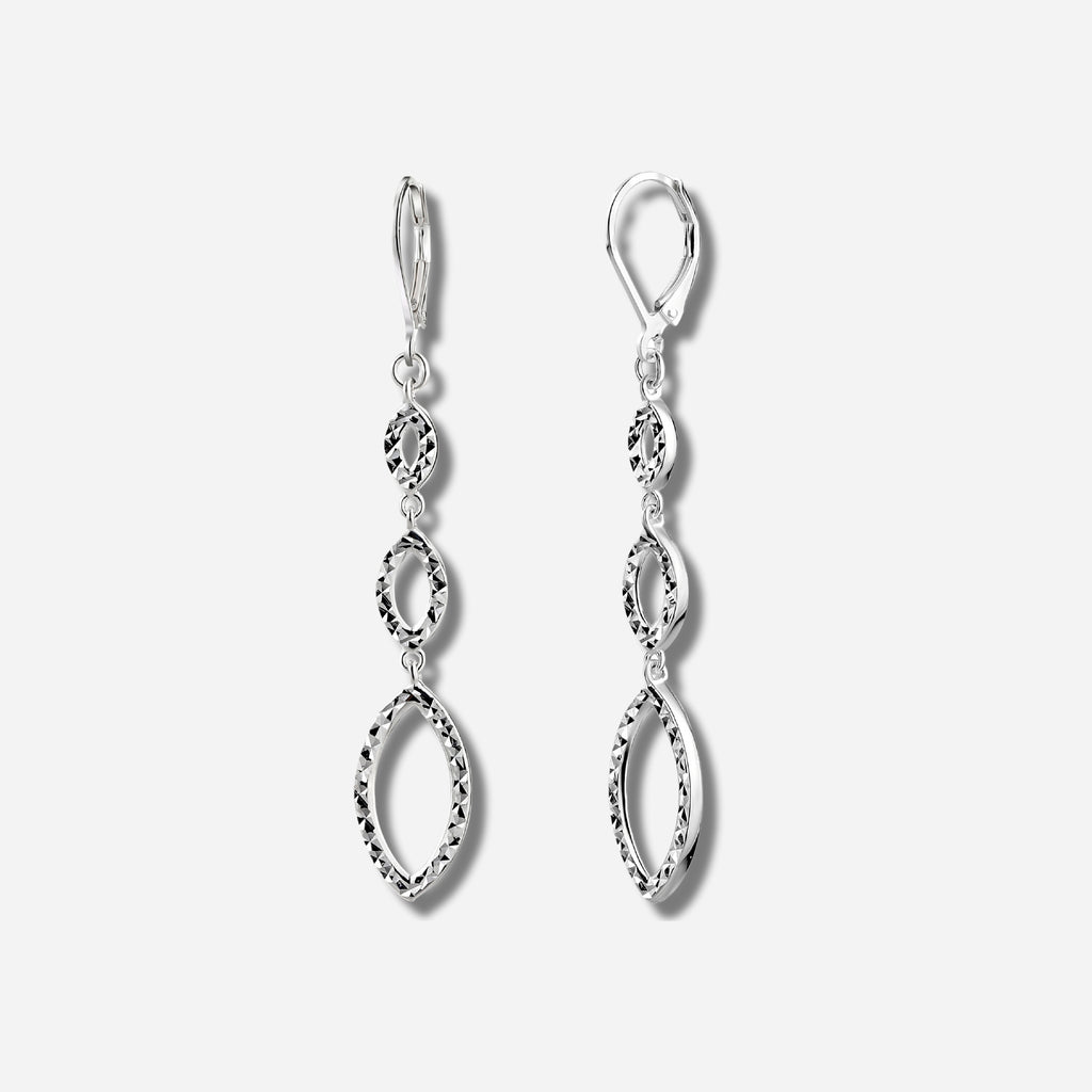 925 STERLING SILVER MARQUISE DANGLE EARRINGS
