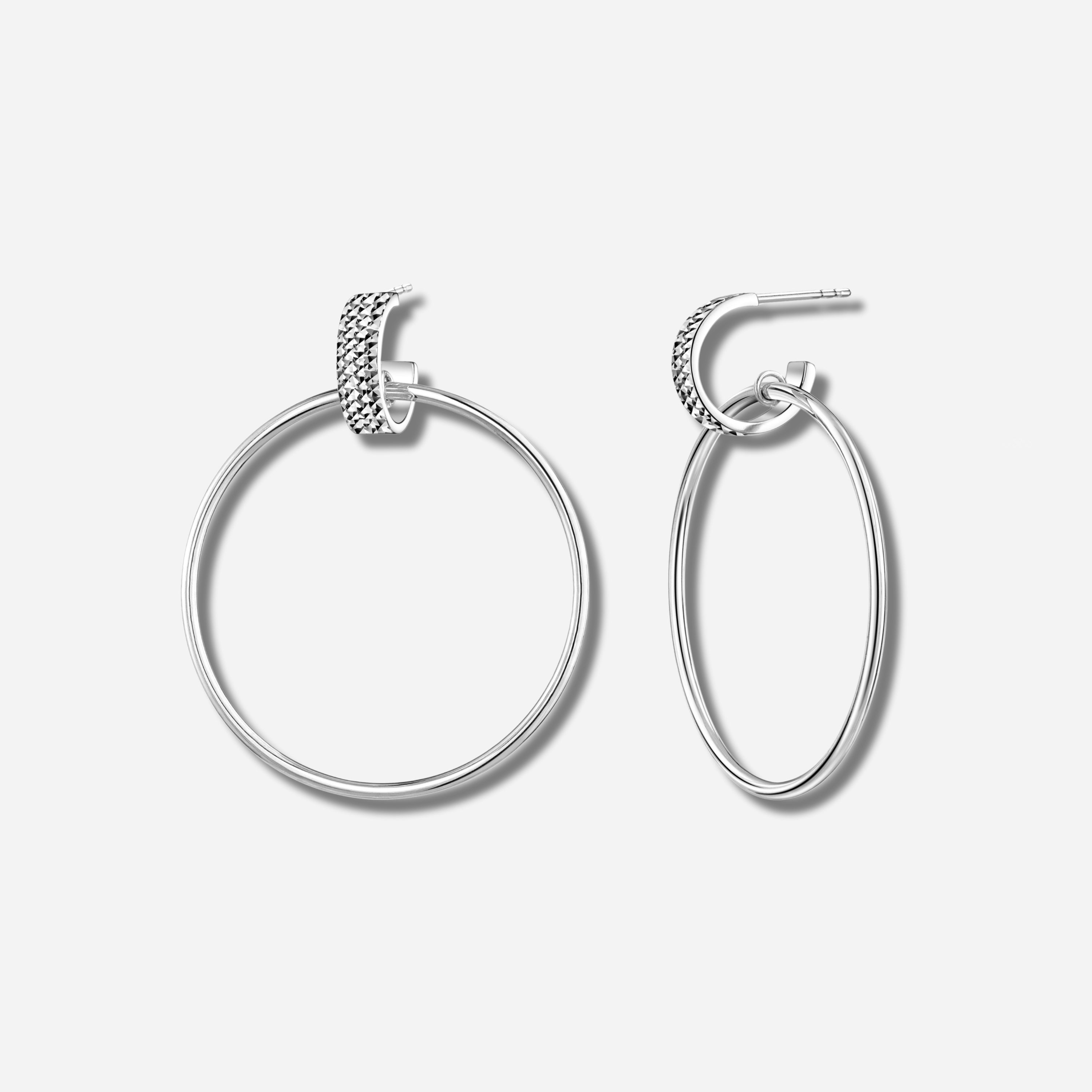 925 STERLING SILVER DANGLE HOOP EARRINGS