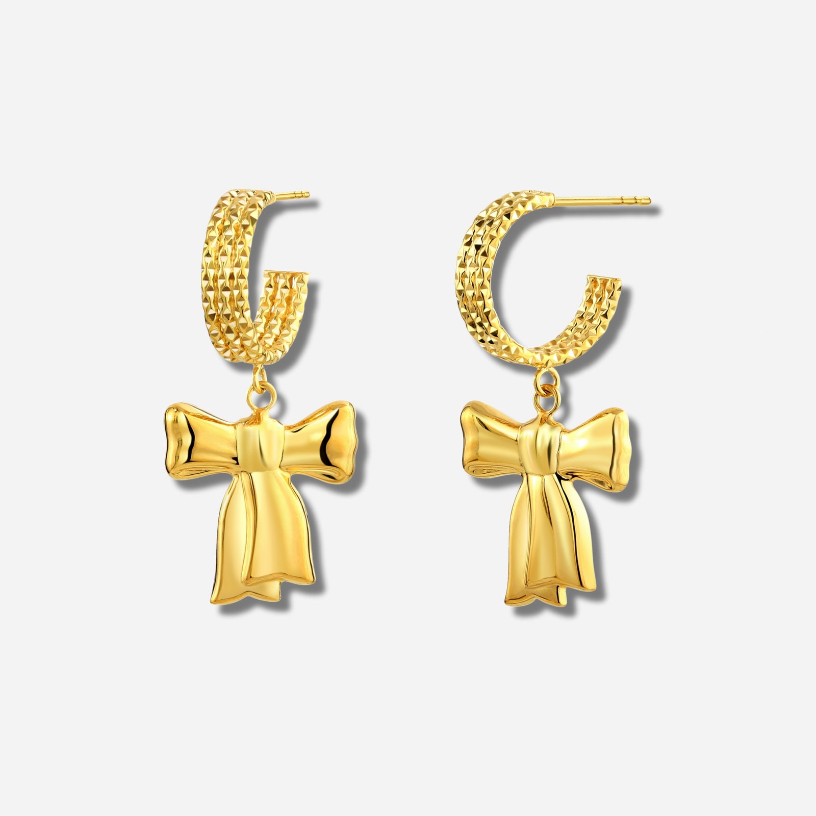 925 STERLING SILVER STAMPED RIBBON HOOP EARRINGS