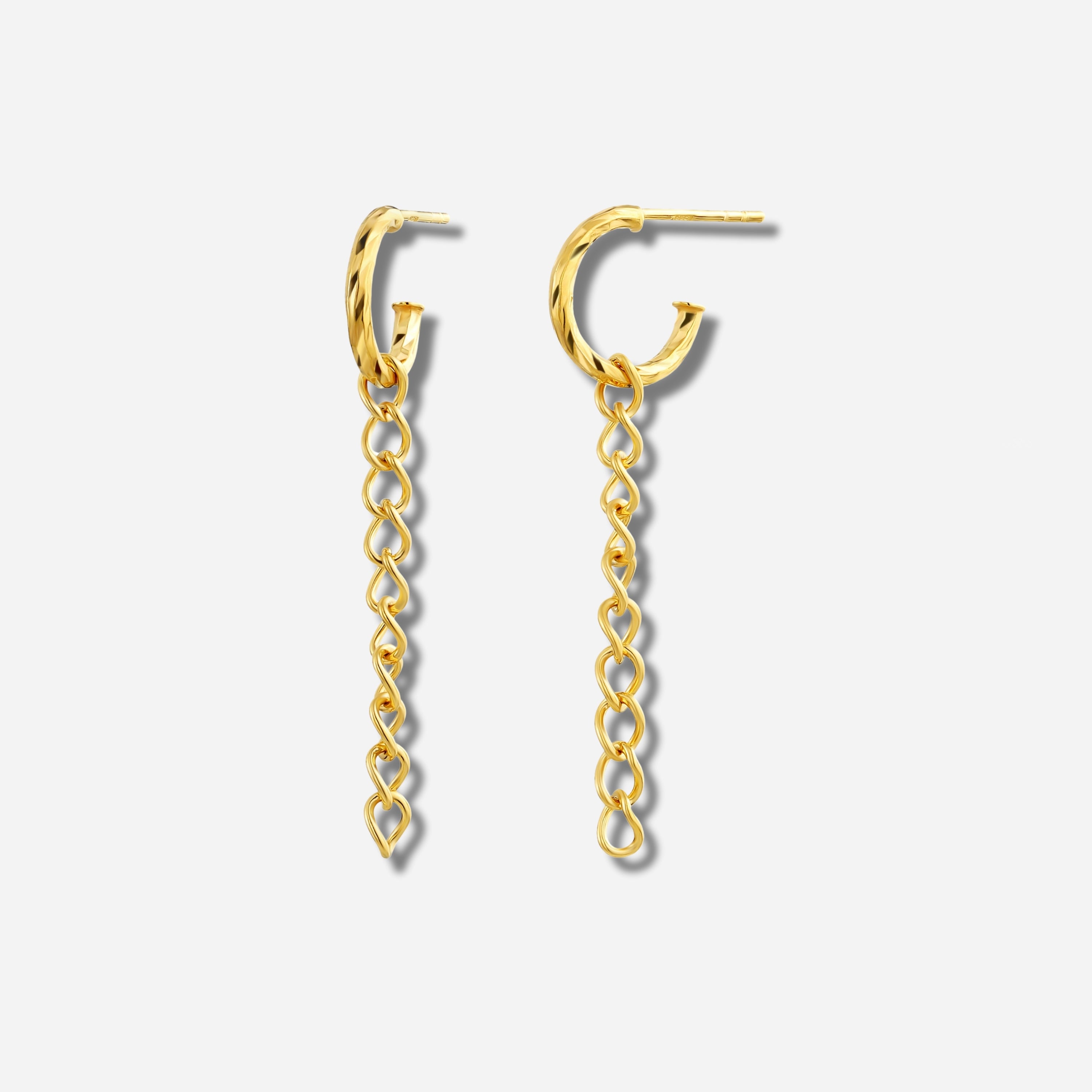 925 STERLING SILVER CHAIN DANGLE EARRINGS