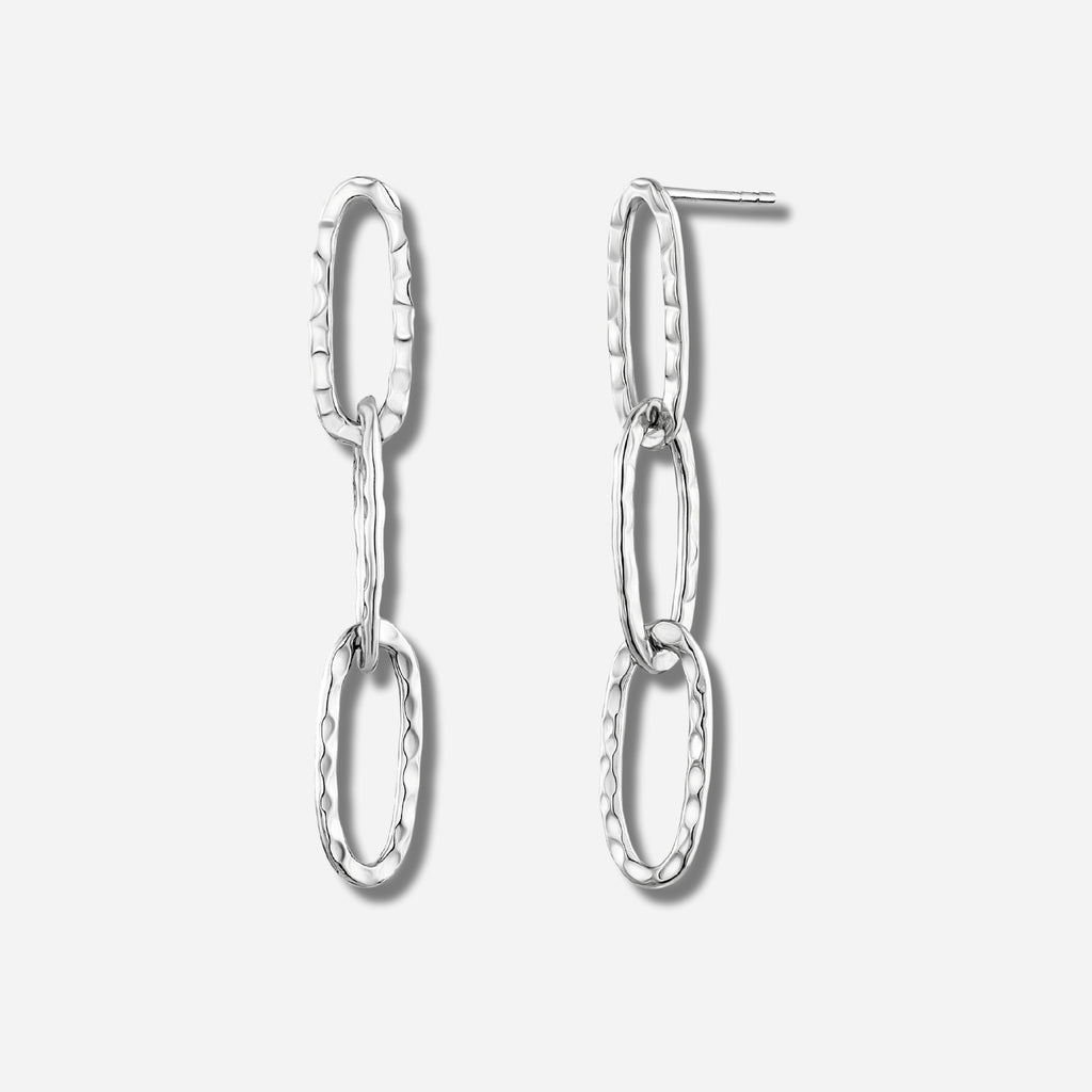 925 STERLING SILVER 3-HOOP DANGLED EARRINGS