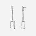 925 STERLING SILVER GEOMETRIC DANGLE CHAIN EARRINGS