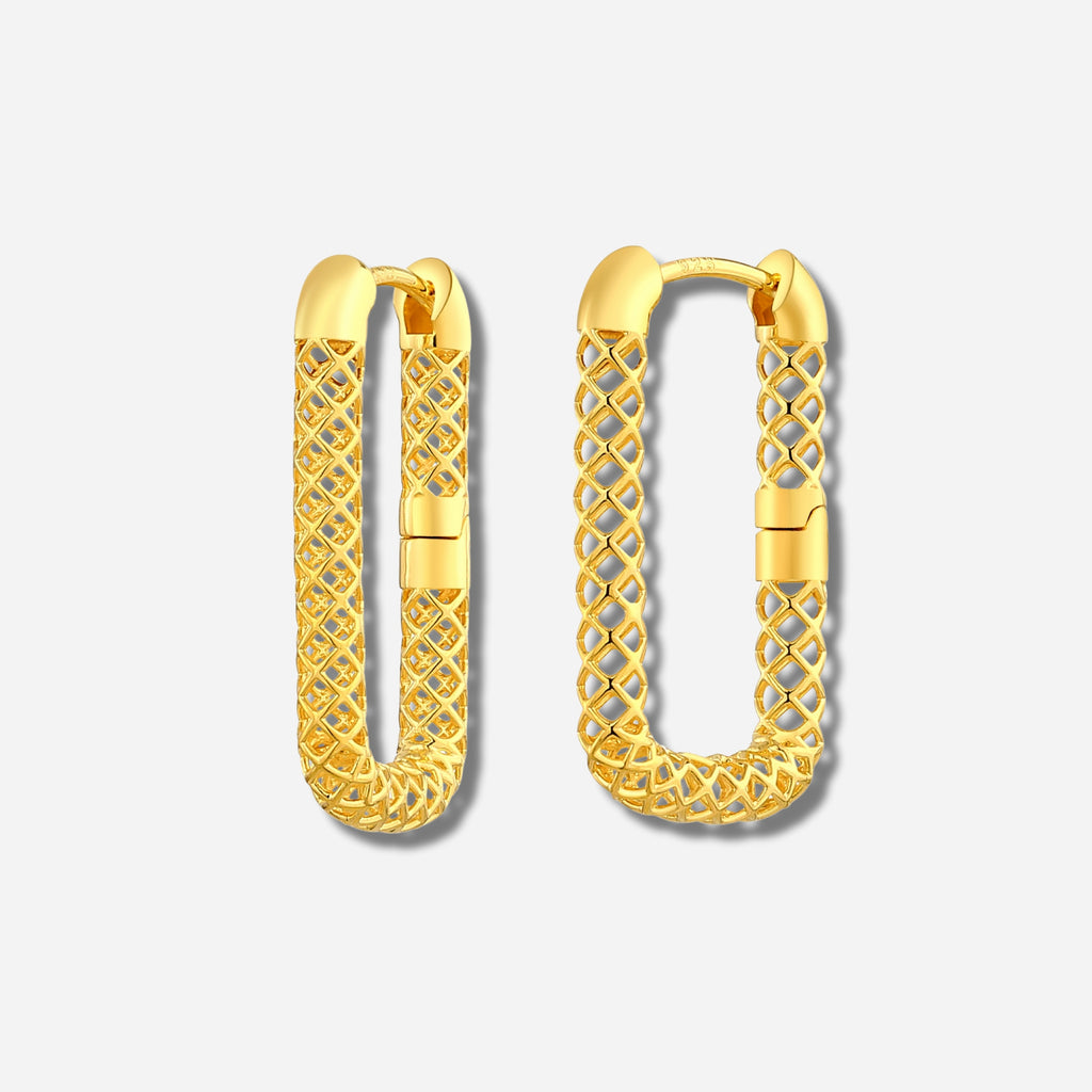 925 STERING SILVER LE MESH HUGGIE EARRINGS