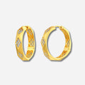 925 STERLING SILVER LE MESH FANCY HUGGIE EARRINGS