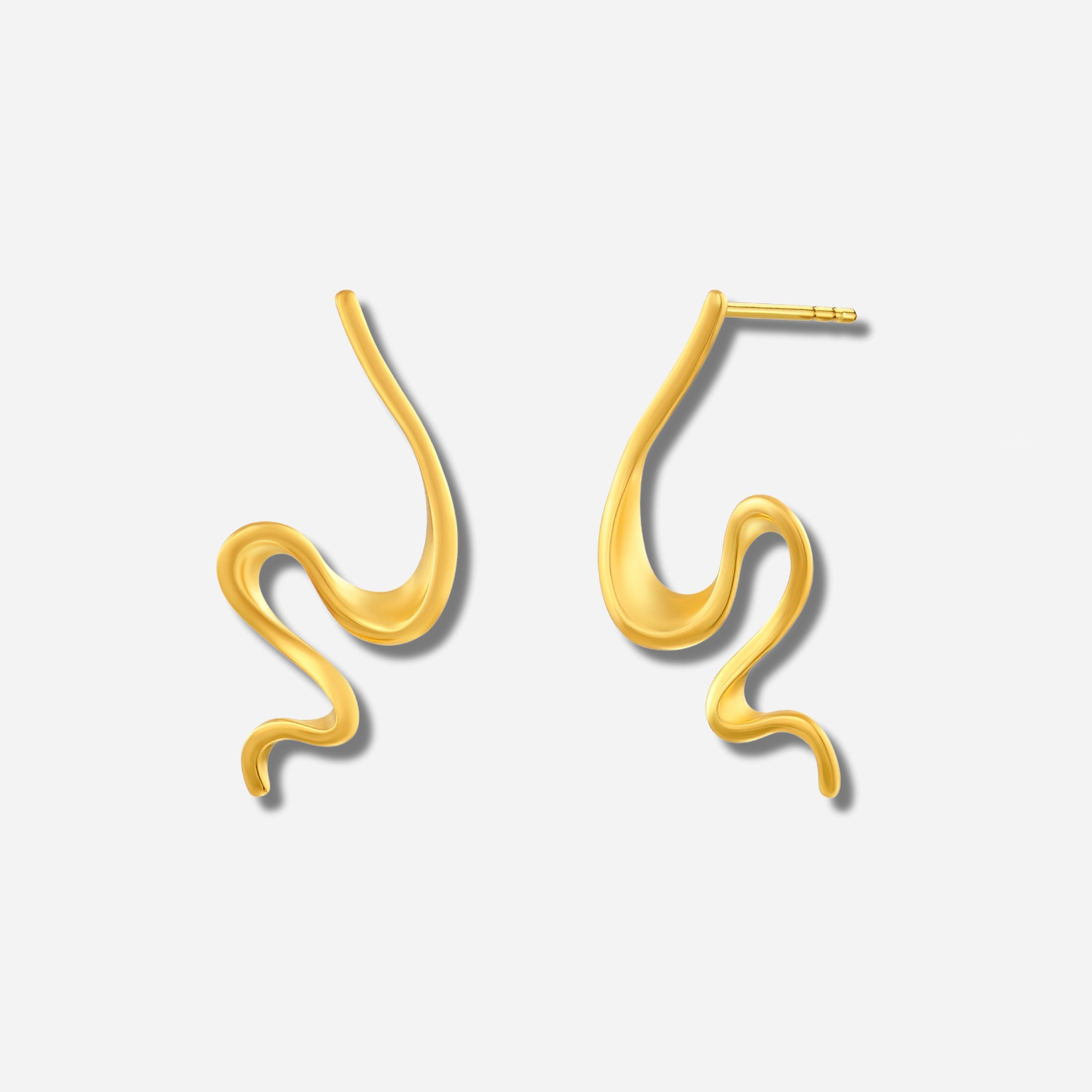925 STERLING SILVER WITH 14K GOLD PLATED TWISTED SPIRAL EARRINGS