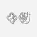 925 STERLING SILVER PAVE FLOWER EARRINGS