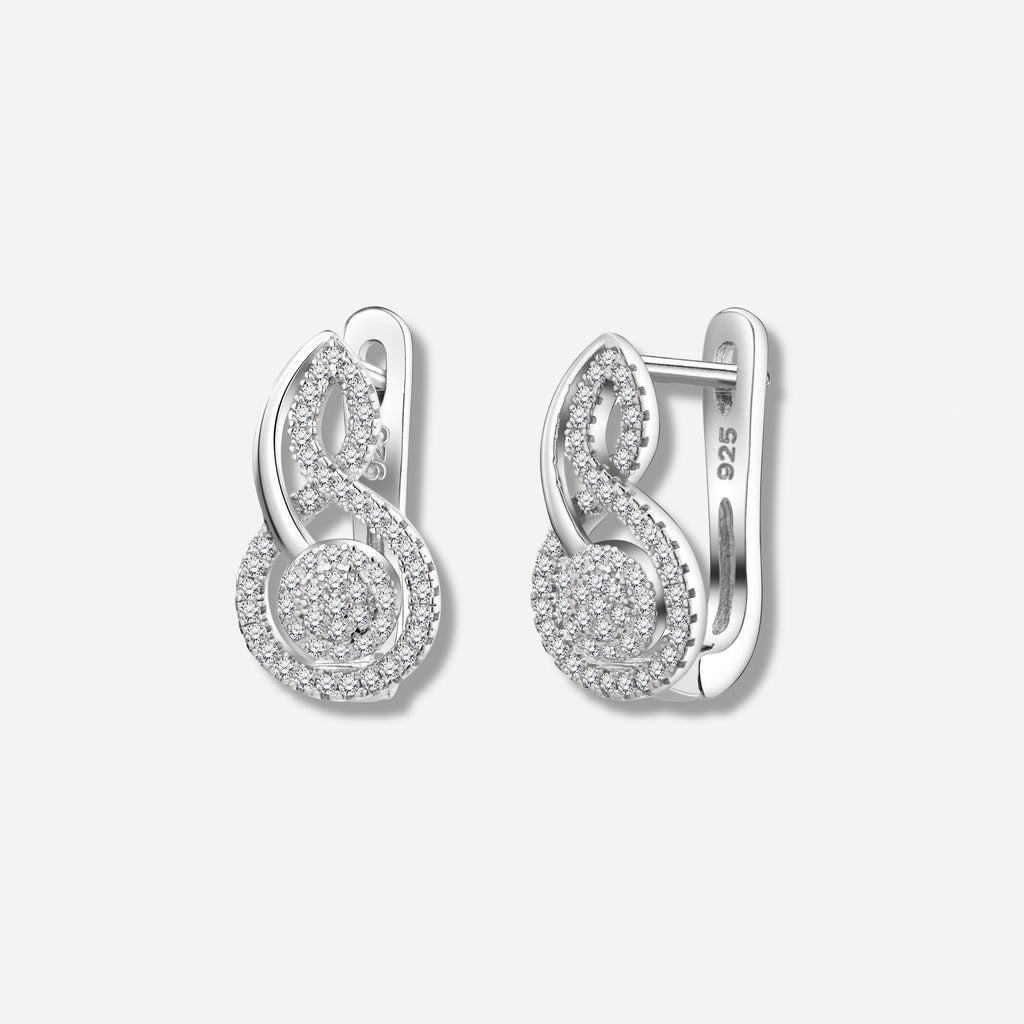 925 STERLING SILVER PAVE SQUASH EARRINGS