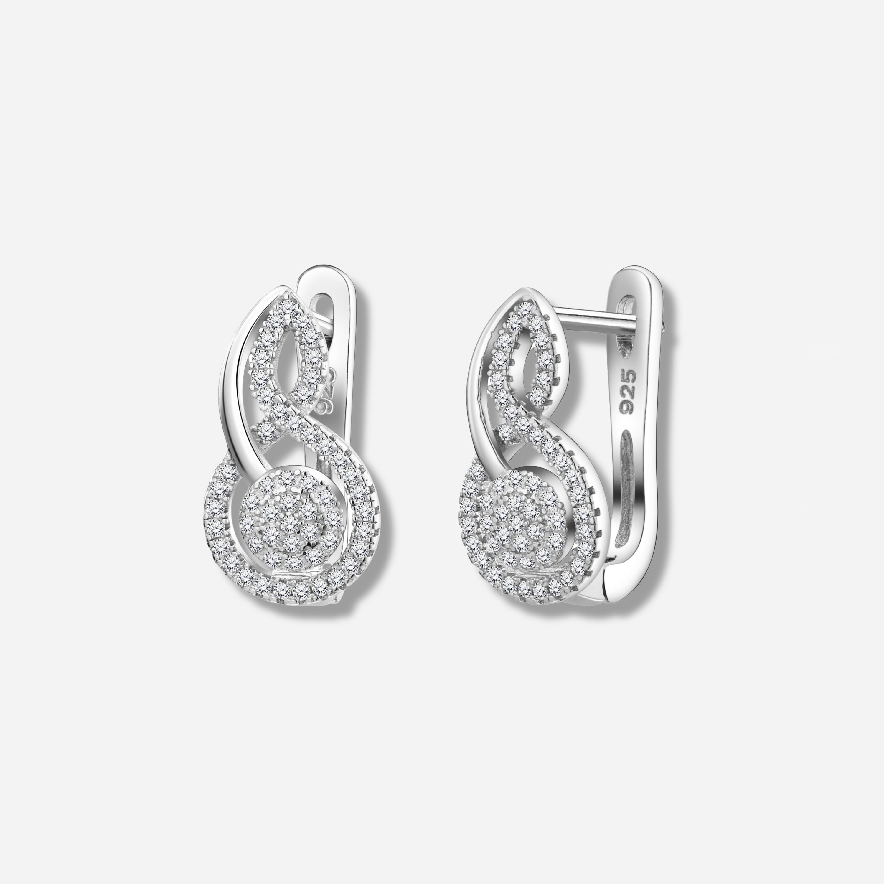 925 STERLING SILVER PAVE SQUASH EARRINGS