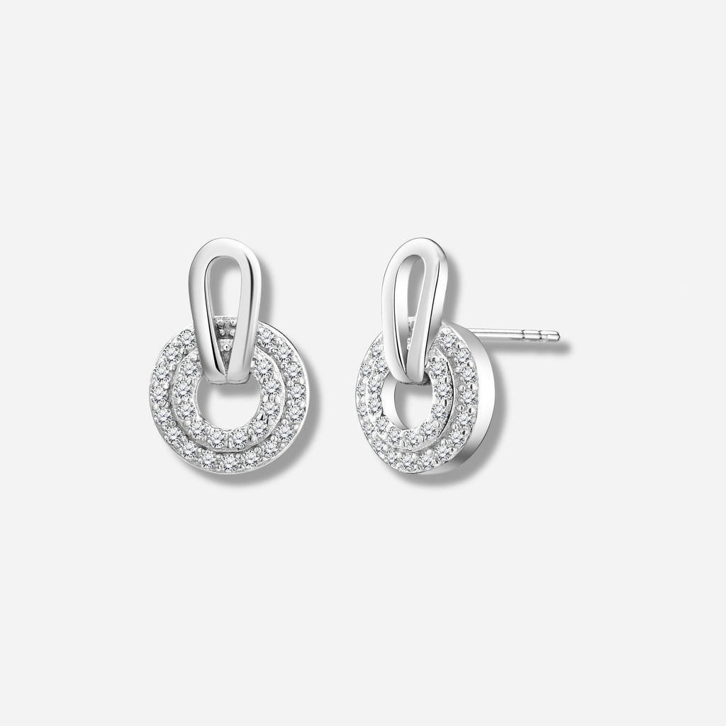925 STERLING SILVER PAVE RING PENDANT EARRINGS
