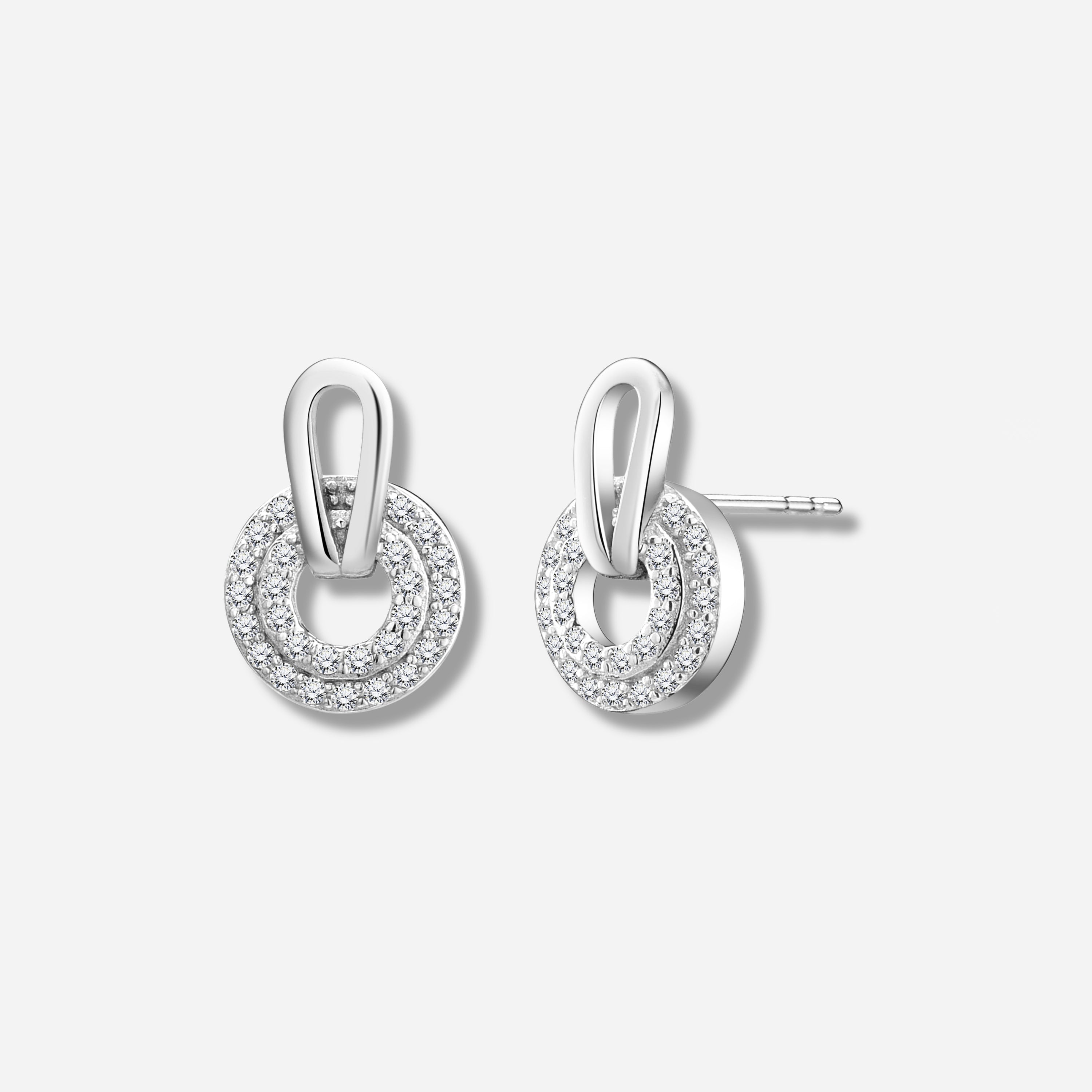 925 STERLING SILVER PAVE RING PENDANT EARRINGS