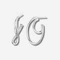 925 STERLING SILVER TWISTED FREE FORM EARRINGS WITH POST
