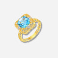 925 STERLING SILVER LE MESH RING WITH SWISS BLUE TOPAZ
