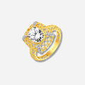 925 STERLING SILVER LE MESH RING WITH WHITE TOPAZ