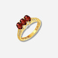 925 STERLING SILVER LE MESH RING WITH GARNET