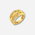 925 STERLING SILVER LE MESH RING WITH WHITE SAPPHIRE
