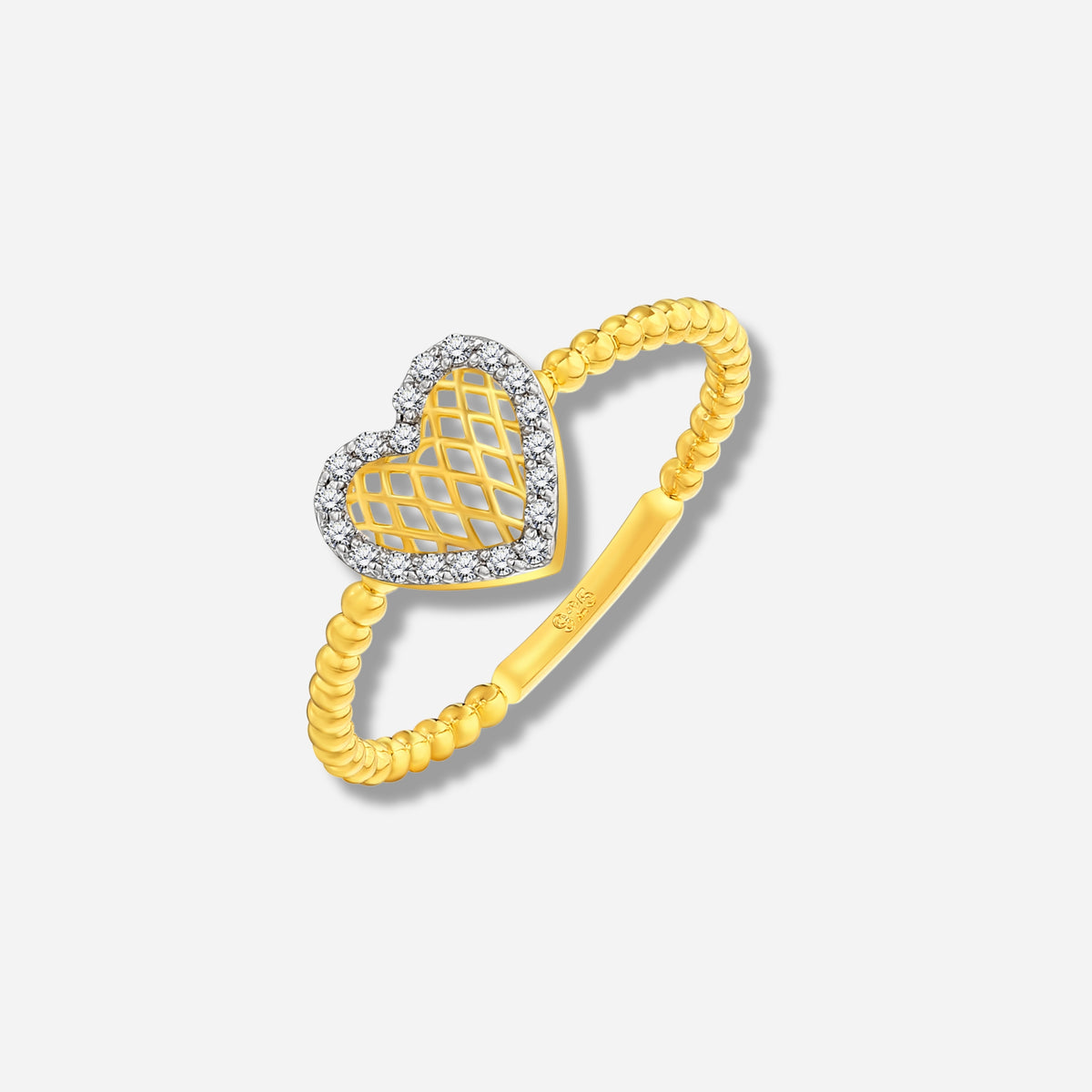 925 STERLING SILVER LE MESH RING WITH CUBIC ZIRCONIA