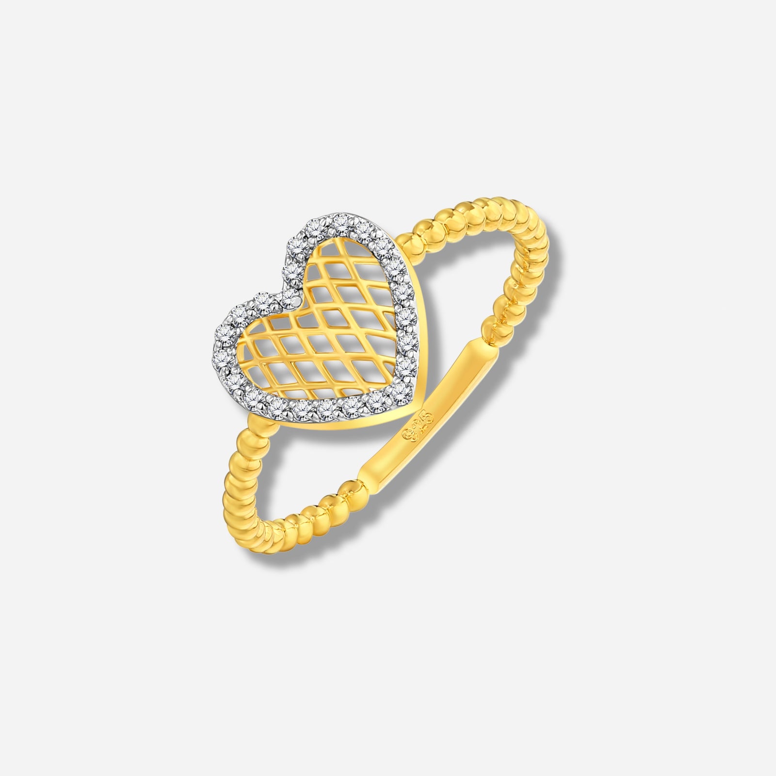 925 STERLING SILVER LE MESH RING WITH CUBIC ZIRCONIA
