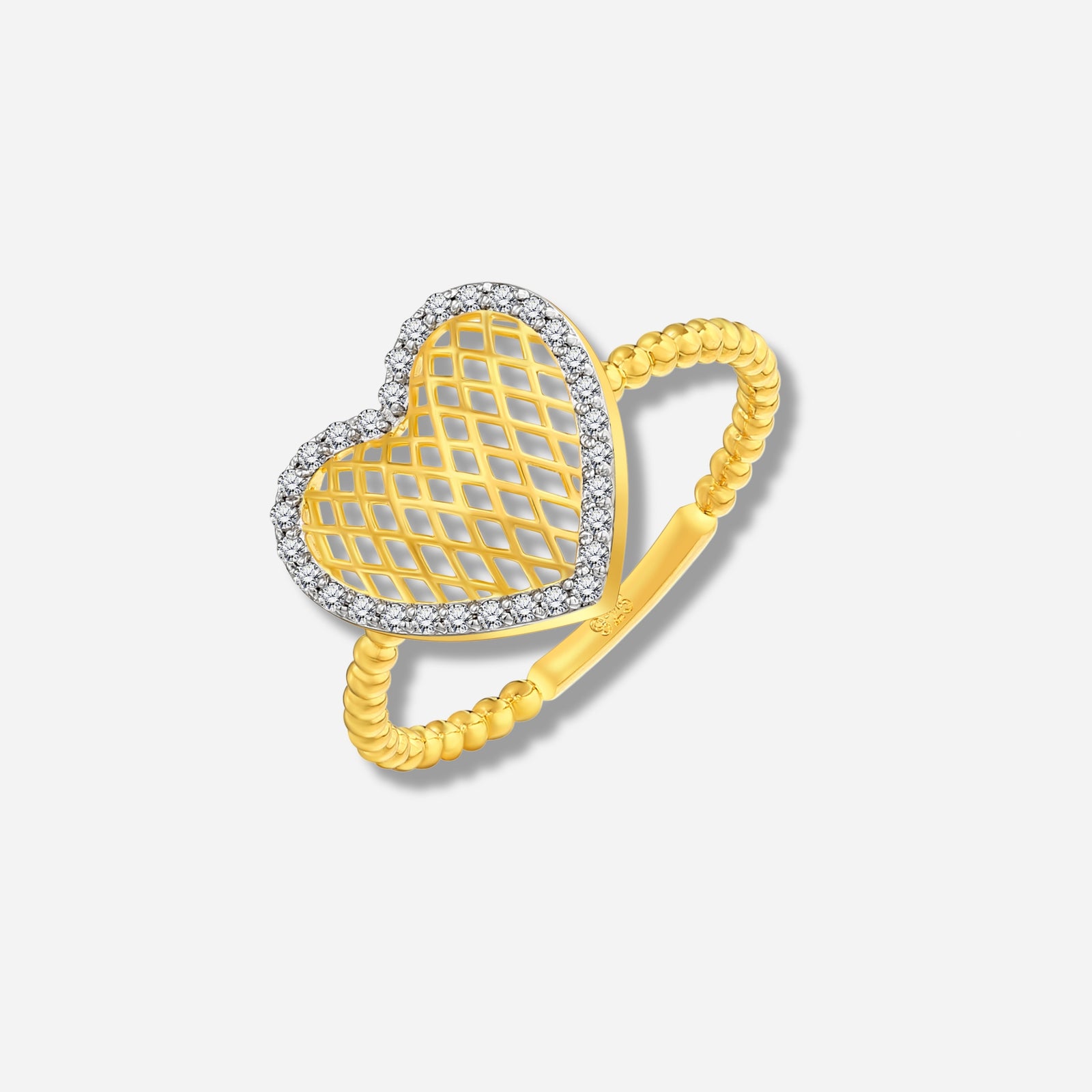 925 STERLING SILVER LE MESH RING WITH CUBIC ZIRCONIA