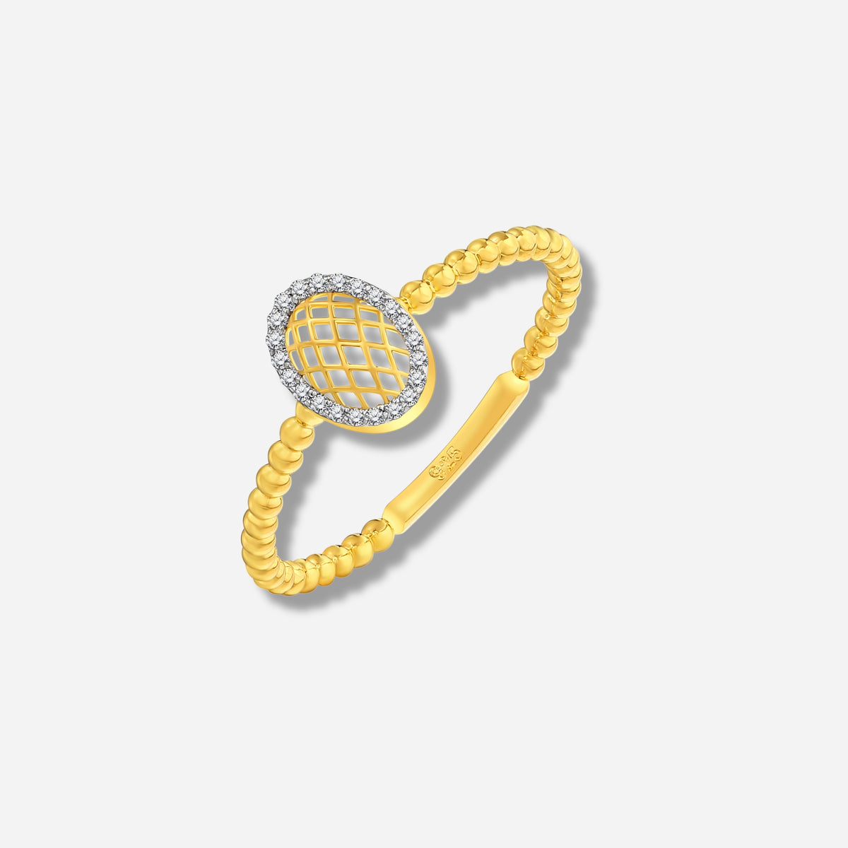 925 STERLING SILVER LE MESH RING WITH CUBIC ZIRCONIA