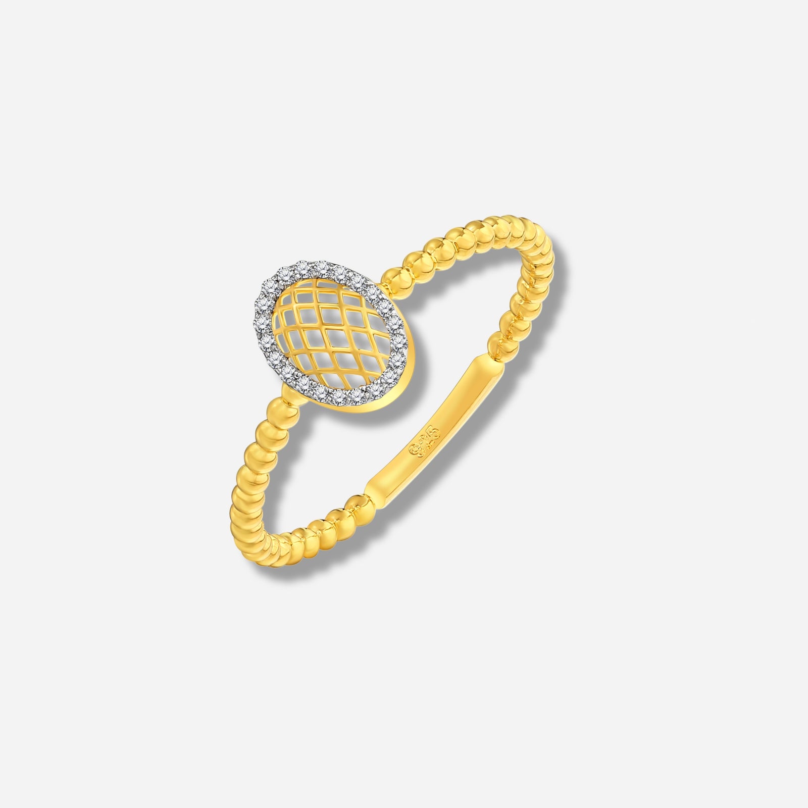 925 STERLING SILVER LE MESH RING WITH CUBIC ZIRCONIA