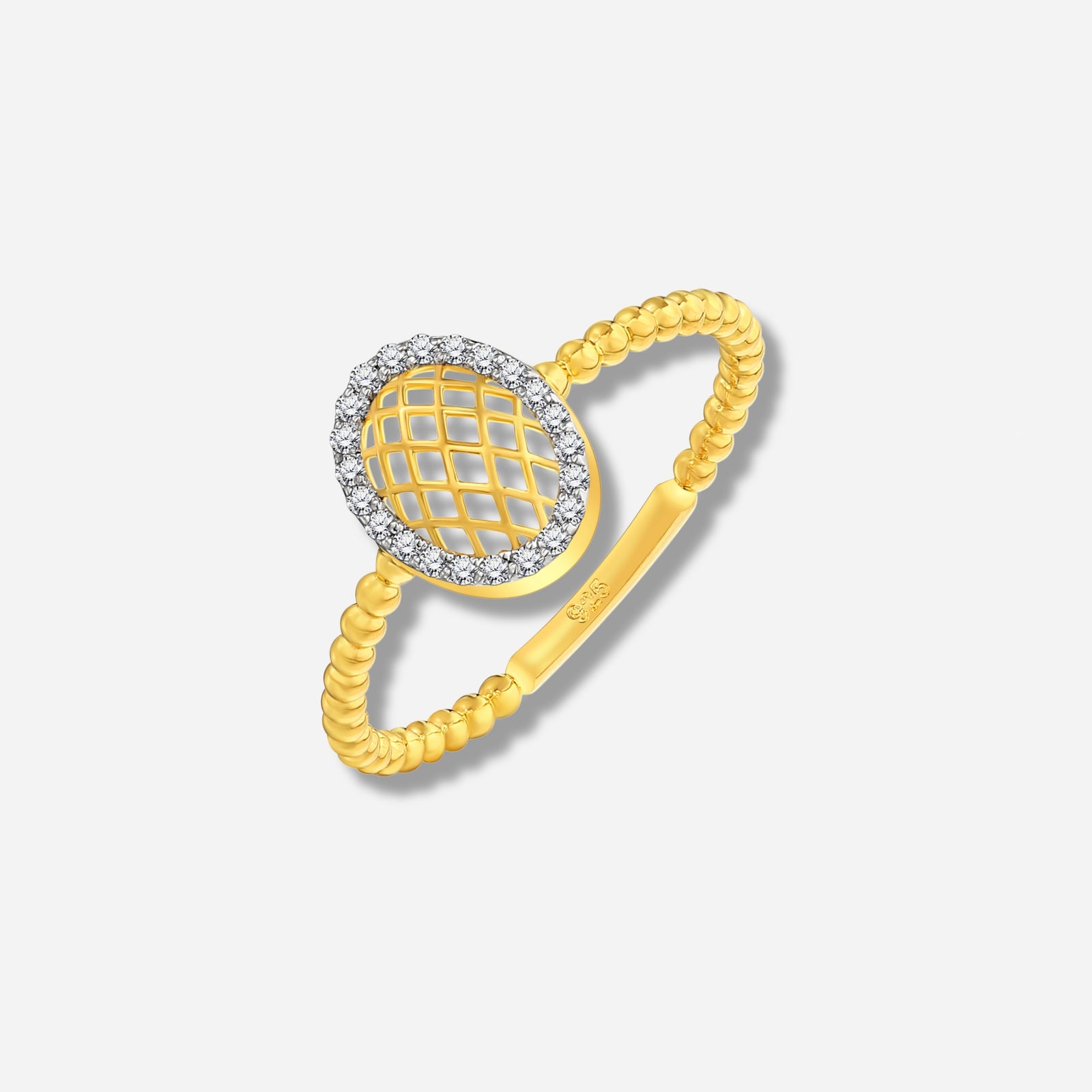 925 STERLING SILVER LE MESH RING WITH CUBIC ZIRCONIA