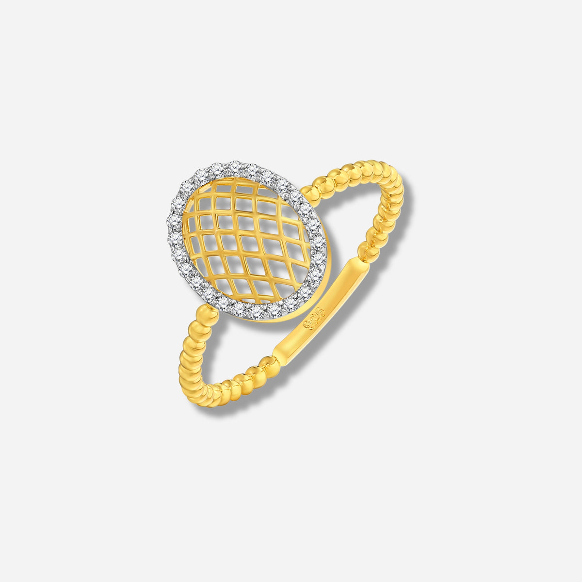 925 STERLING SILVER LE MESH RING WITH CUBIC ZIRCONIA