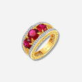 925 STERLING SILVER LE MESH RING WITH RUBY